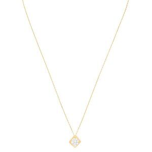 MEGA Zirconia Pendant Necklace in 14k Yellow Gold Plated
